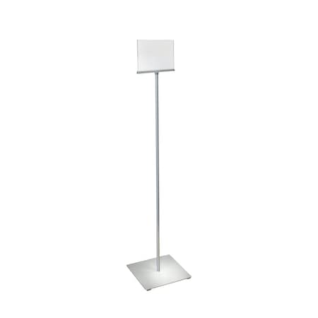 Azar Displays 8.5"x5.5" Pedestal 2-Sided Sign Holder Stand On A Square Metal Base 300861